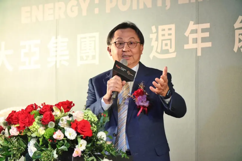 ▲大亞集團董事長沈尚弘表示，集團目前太陽能光電廠總裝置容量超過200MW，儲能系統總容量達36.5MW。（圖／攝影記者陳明中攝，2023.12.20）