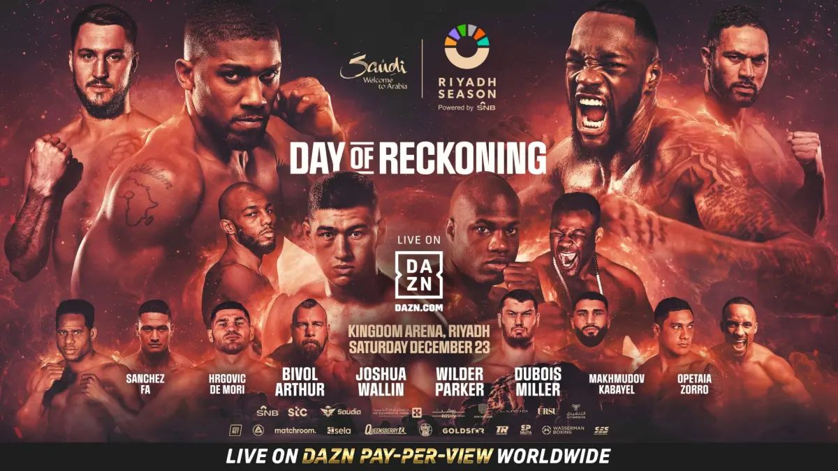 ▲最重量級審判日！安東尼·約書亞(Anthony Joshua)對奧托·沃林(Otto Wallin) ，狄昂泰·魏爾德(Deontay Wilder)對約瑟夫·帕克(Joseph Parker) 。（圖／DAZN提供）