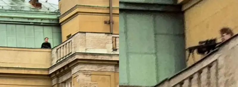 ▲捷克網傳槍手在學校內開槍的畫面。(圖/翻攝自每日郵報)