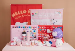 ▲7-11也以Hello Kitty 50週年為主題，推出其餘20款全新全店集點限量新品。（圖／7-11提供）