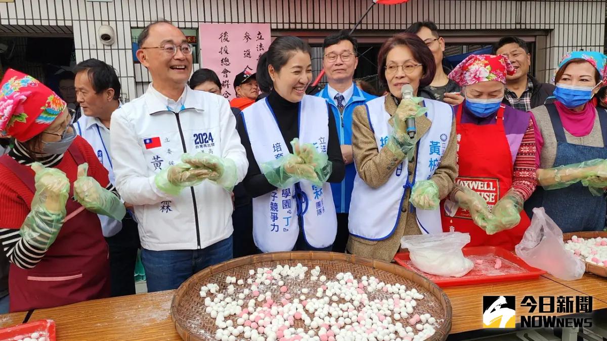 ▲南投縣長許淑華南下高雄輔選國民黨籍立委候選人黃柏霖。（圖／記者陳美嘉攝，2023.12.22）