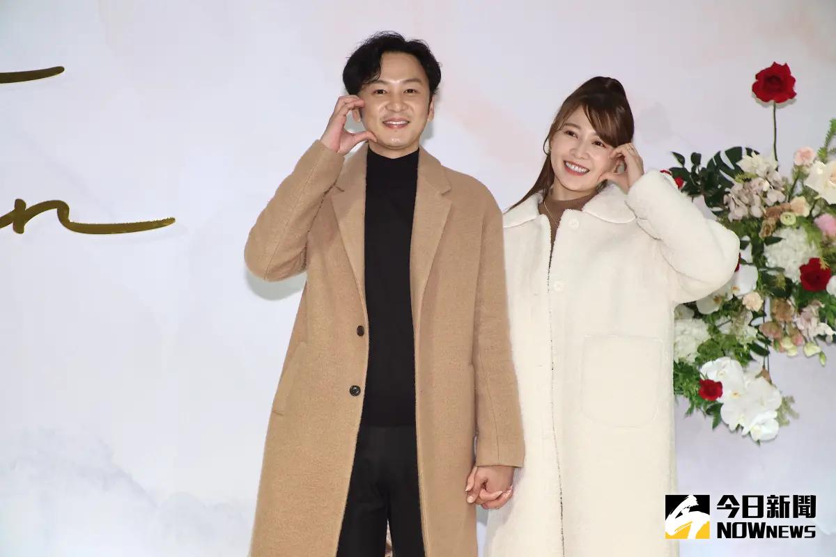 ▲張書偉（左）見習陳熙鋒婚禮，謝京穎新婚4天露面否認懷孕。（圖／記者陳明中攝）