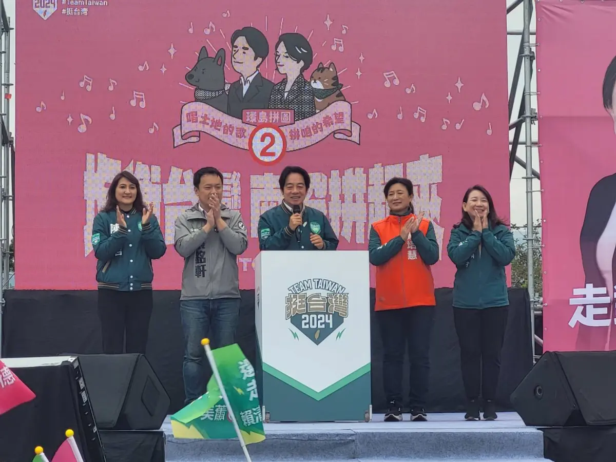 ▲賴清德一早赴南投替蔡培慧、蔡銘軒輔選。（圖／記者陳佩君攝，2023.12.23）