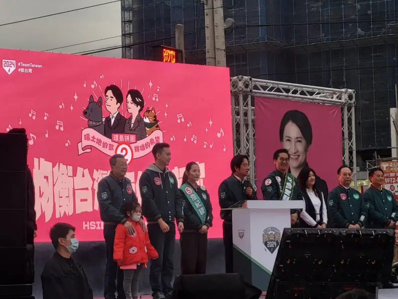 ▲賴清德下午赴新竹拼字活動。(圖/記者陳佩君攝,2023.12.31)