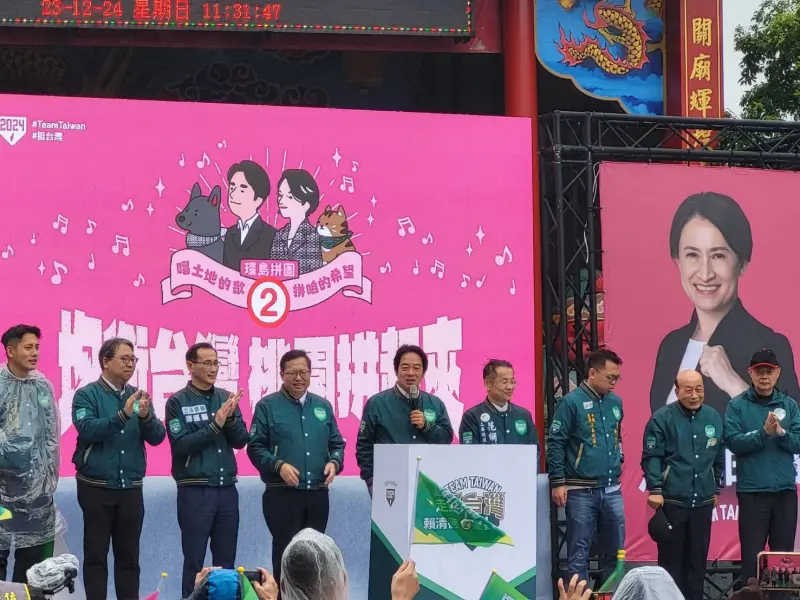▲賴清德赴桃園拉抬黨籍立委候選人。(圖/記者陳佩君攝,2023.12.24)