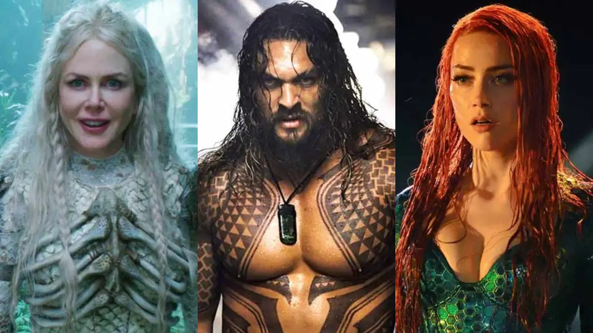 ▲《水行俠2》傑森摩莫亞（中）片酬狂漲，比影后妮可基嫚（左）多3倍，安柏赫德只剩11句台詞，片酬仍高達新台幣6200萬元。（圖／IMDb）