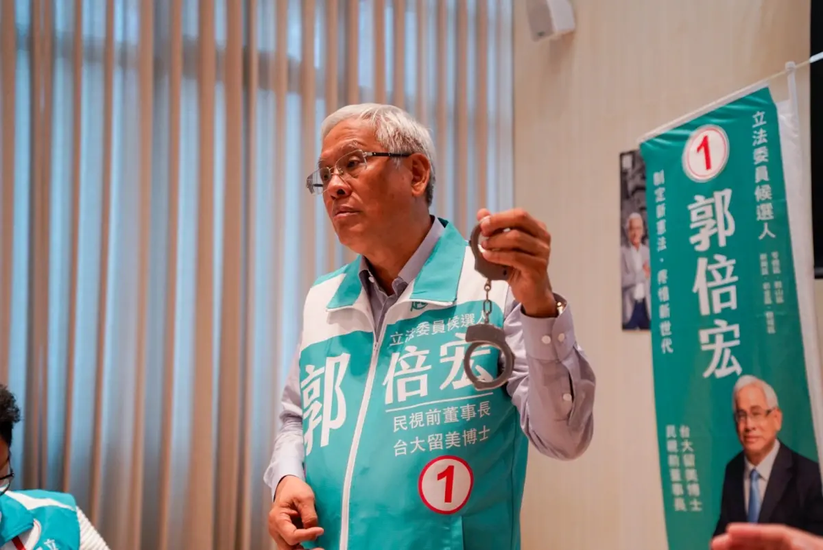 ▲傳中國要求五月天發表一中言論，郭倍宏也根據以往的經驗表示，到時五月天被迫表忠中國，選票自然長腳，又會趕票趕到民進黨身上。（圖／郭倍宏競選總部提供）