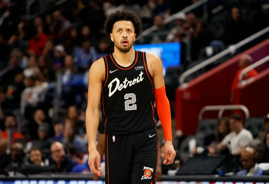 ▲活塞主力控衛Cade Cunningham狂灌41分仍無用，最終以112:118不敵籃網，創下史上單季最長連敗紀錄，連續27場連敗。（圖／美聯社／達志影像）