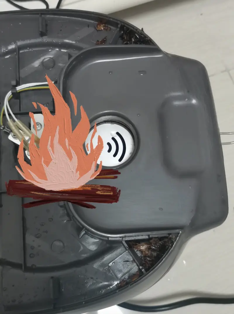 ▲原PO某天一拆開電鍋底部，發現裡面全都是蟑螂屍體，且味道還非常潮濕，甚至還有蜘蛛網。（圖／翻攝自小紅書）