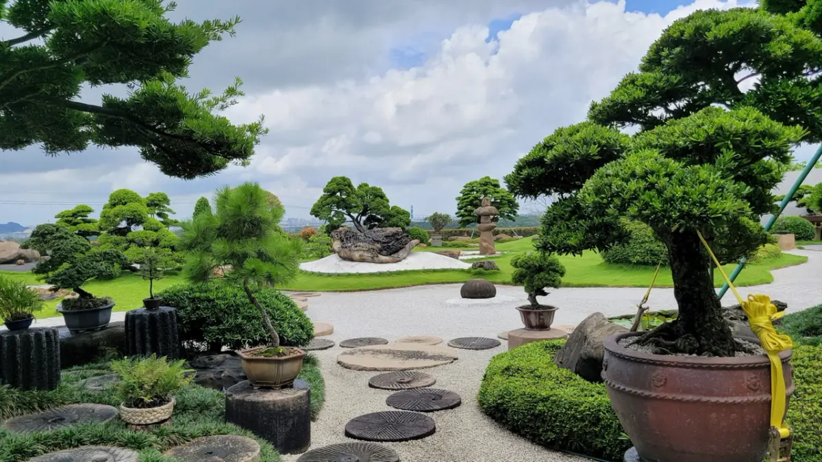 ▲「無我茶禪」所打造獨特的東方禪風山水庭園一隅。（圖／記者陳美嘉翻攝）