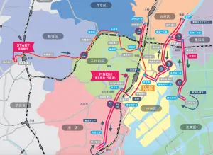 ▲2024東京馬拉松路線圖，整體貫穿整個東京都。（圖／東京馬拉松官網）