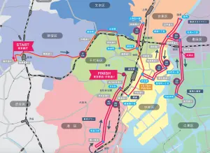 ▲2024東京馬拉松路線圖,整體貫穿整個東京都。(圖/東京馬拉松官網) ▲2024東京馬拉松路線圖,整體貫穿整個東京都。(圖/東京馬拉松官網)