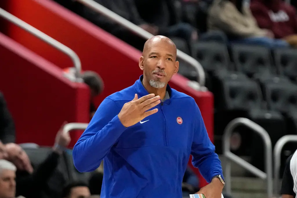 ▲底特律活塞今（31）日終於擊敗多倫多暴龍，終結28連敗，避免繼續寫下連敗紀錄。賽後活塞主帥Monty Williams接受了記者的訪問時表示，自己快要哭了。（圖／美聯社／達志影像）