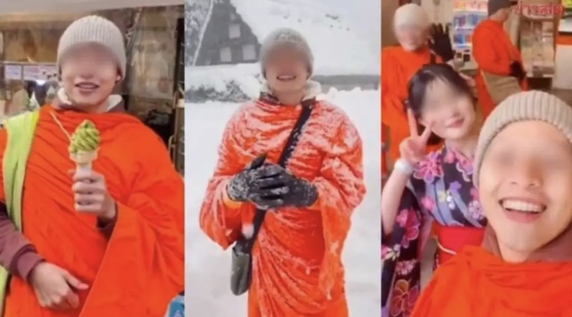 ▲泰國一名和尚發布日本旅遊影片，結果遭佛教辦公室調查。（圖／翻攝自Thaiger）