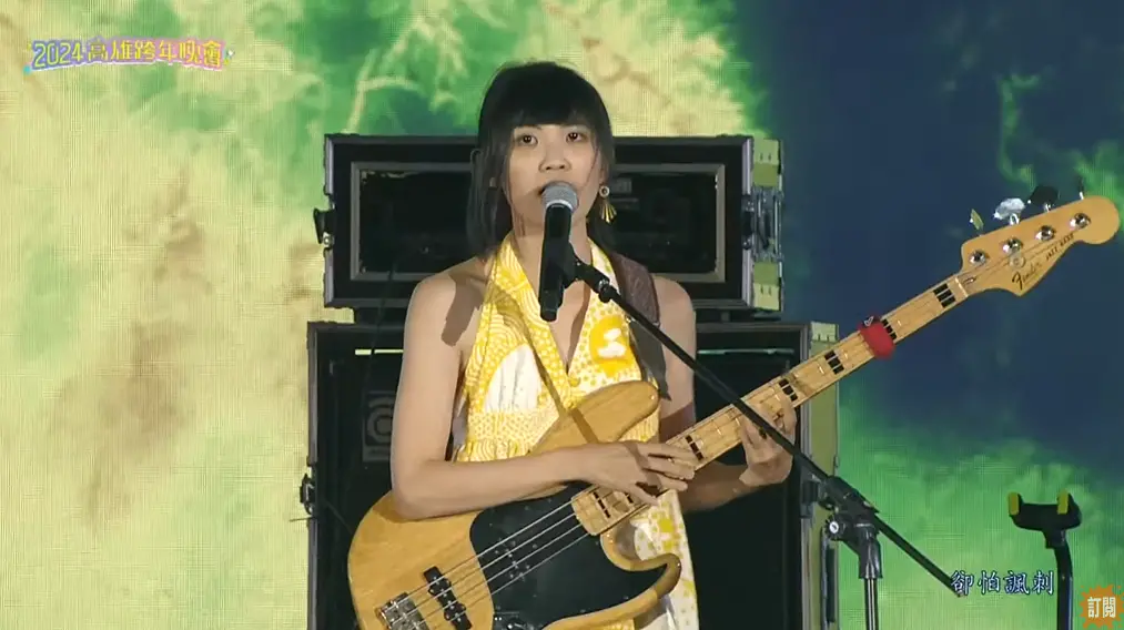 ▲大象體操唱高雄跨年時，貝斯手脫口「有人拿刀」，引起現場恐慌。（圖／民視）