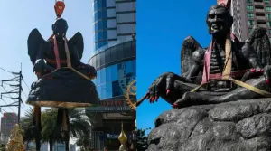 外觀如惡魔！泰國撤走「凶神」雕像　紅眼獠牙神明引熱議
