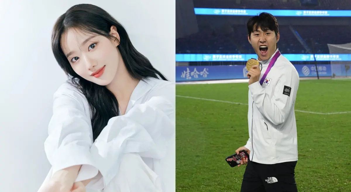 ▲APRIL成員李娜恩（左）跟22歲足球選手李剛仁被傳出戀愛ING，但雙方都不承認。（圖／李娜恩、李剛仁 IG）