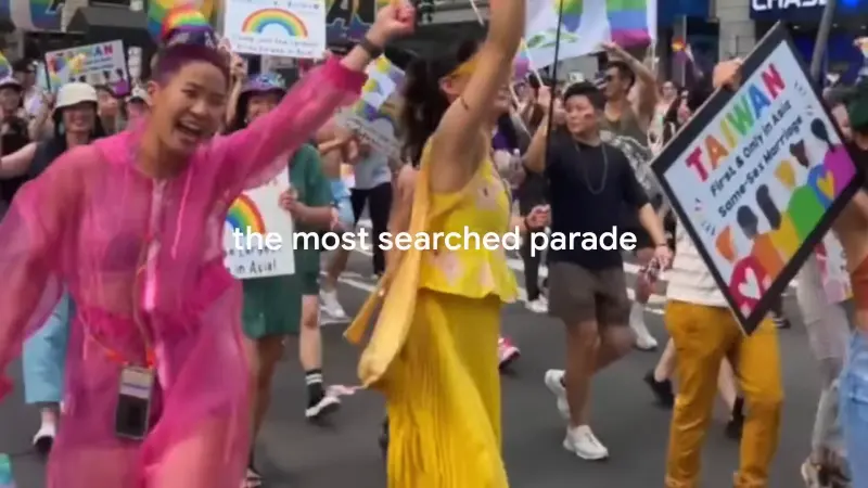 ▲Google搜尋25年來最多人搜尋的遊行是「婚姻平權」，台灣也被剪輯進去這支3分多鐘的影片內。（圖／翻攝官方影片）