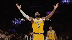 ▲詹皇Lebron James為最多人搜尋的MVP。（圖／翻攝官方影片）