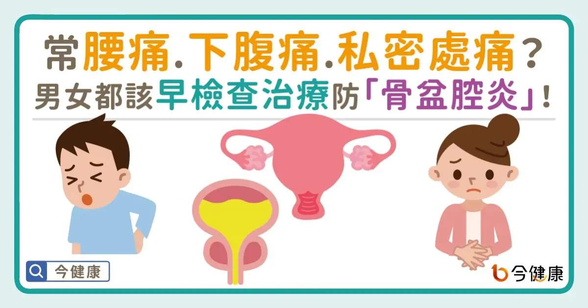 ▲常腰痛、下腹痛、私密處痛？男女都該早檢查治療，防範「骨盆腔炎」！