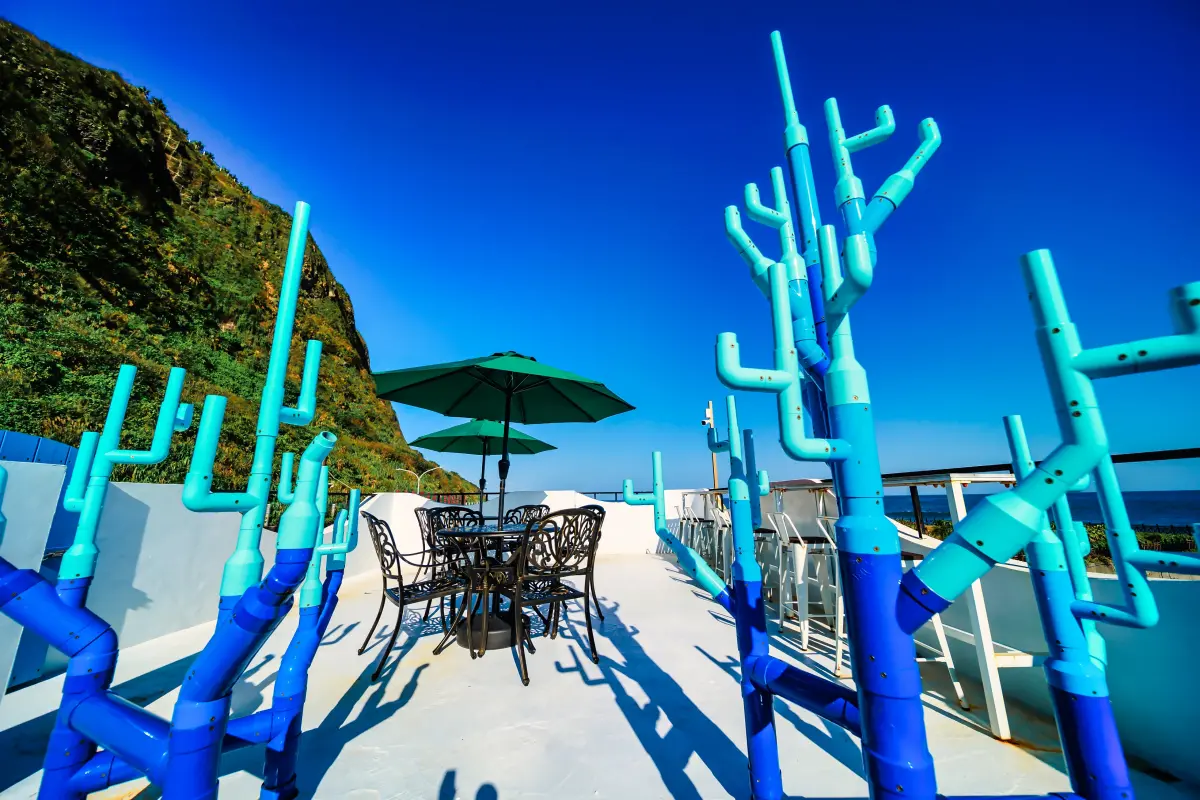 ▲新北市石門區草里漁港內「海之音」裝置藝術。（圖 ／新北市政府漁業及漁港事業管理處提供） 