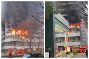 東京新宿12層樓公寓大火！火舌「從窗戶竄出」　8人送醫傷勢不明
