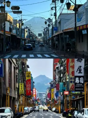 ▲網友意外在基隆發現義二路可以拍出日本富士山類似的美景，在網路上掀起熱烈討論。（圖/基隆人在地事）
