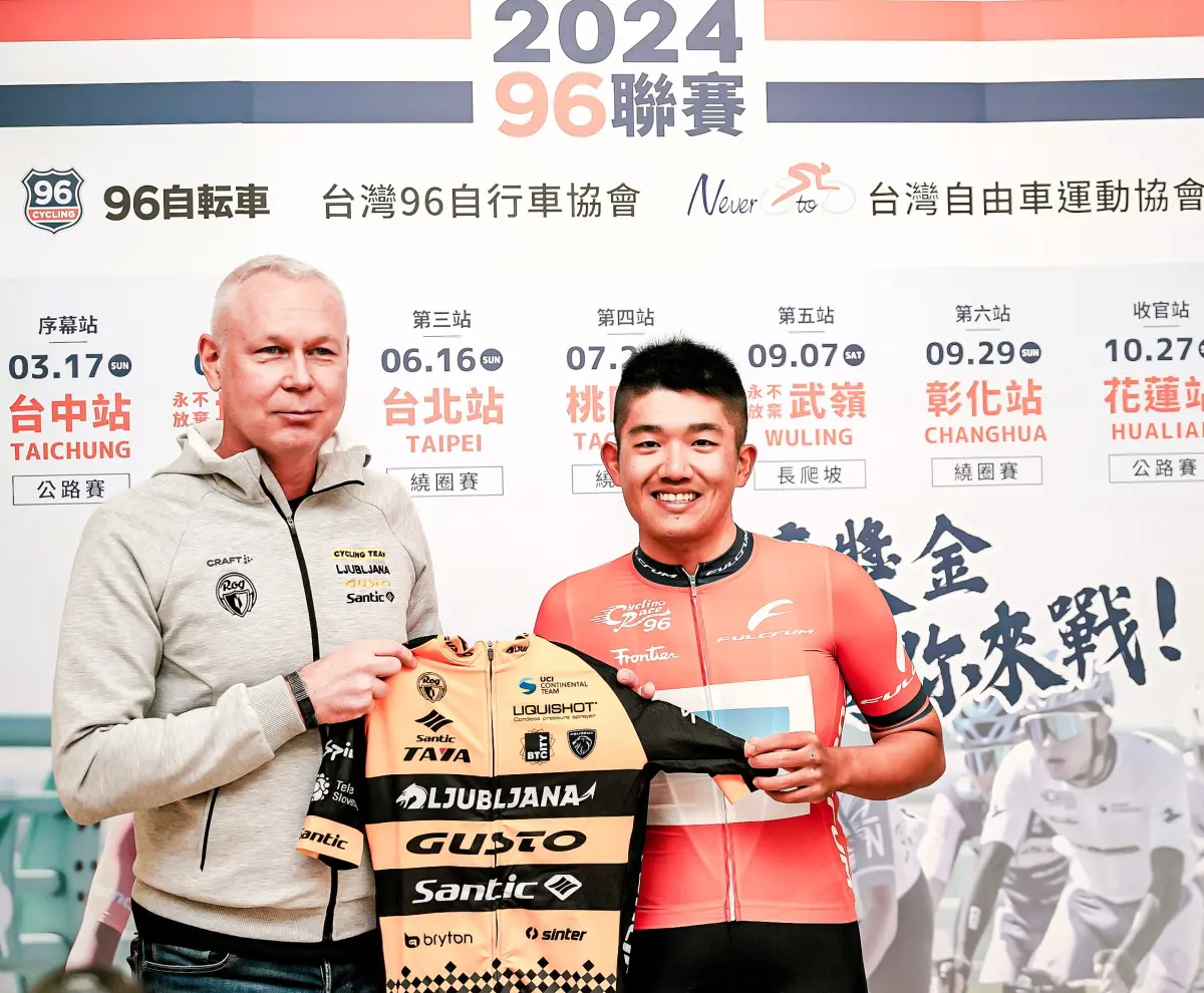 ▲李廷威爭取到「盧比安納高士特森地客洲際車隊」（Continental Cycling Team Ljubljana Gusto Santic，LGS）的合約。（圖／記者廖聿偉攝）