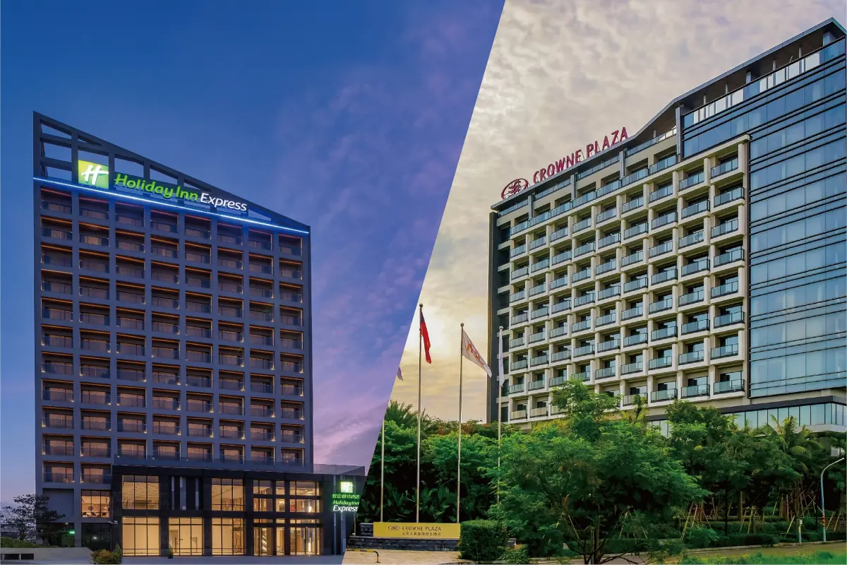 ▲台南大員皇冠假日酒店與嘉義智選假日酒店聯手，推出【龍耀台南．來嘉七桃】3天2夜住房專案，台南、嘉義各入住一晚雙人房，每人只要3,000元起。（圖／台南大員皇冠提供）