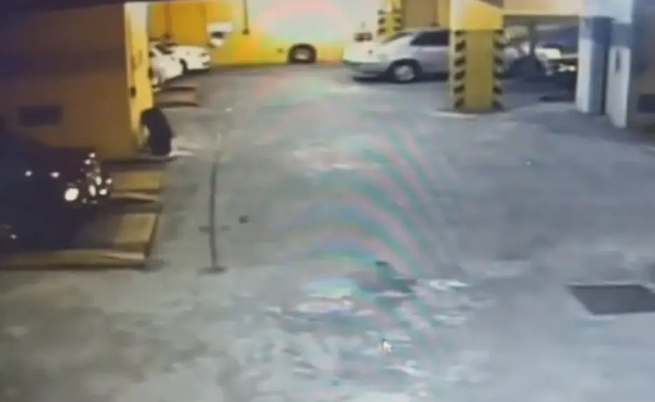 ▲台中女駕駛遭機械車位夾頸，送醫搶救後仍宣告不治。（圖／翻攝畫面）