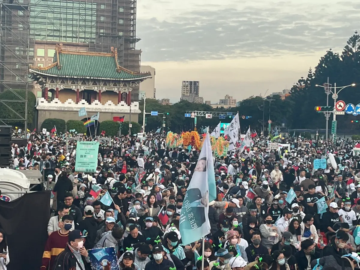 ▲柯文哲今天舉行凱道造勢。（圖／記者邱新博攝，2024.01.12）