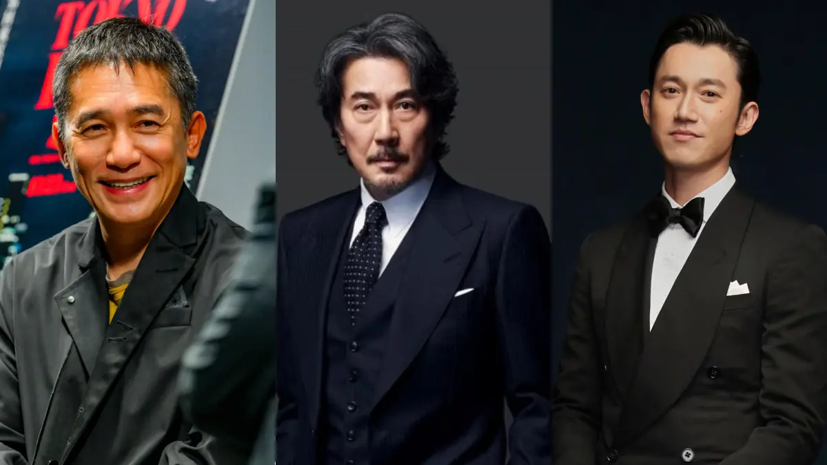 ▲廝殺梁朝偉（左起）、役所廣司，吳慷仁《富都青年》再戰亞洲電影大獎影帝。（圖／劉嘉玲微博、金馬執委會）