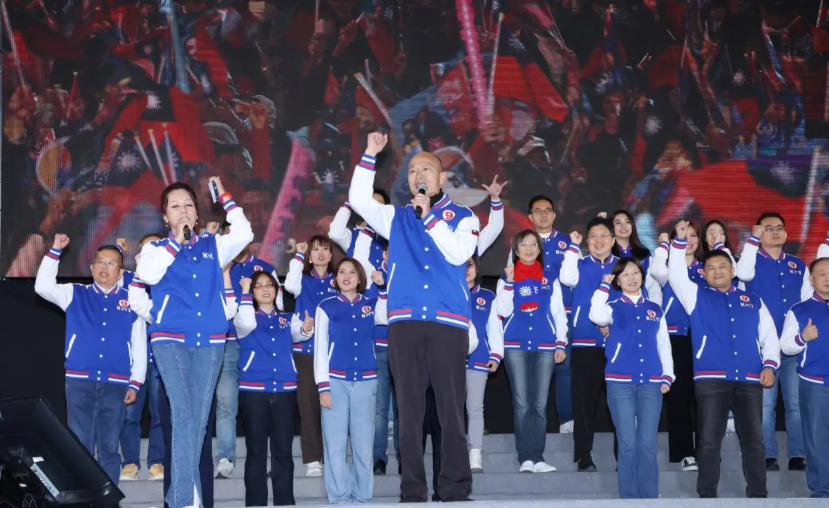 ▲國民黨不分區立委候選人韓國瑜疾呼，力挺侯康配。（圖／記者葉志明攝，2024.01.12）