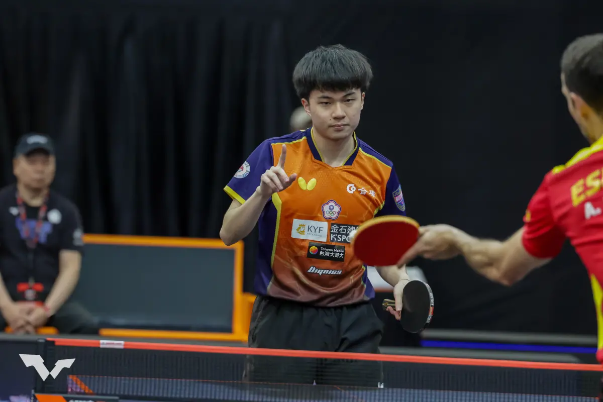 ▲林昀儒在WTT杜哈球星挑戰賽16強賽以3：2擊敗日本「張本二世」松島輝空，晉級八強將對上中國隊強敵梁靖崑。（圖/取自WTT官網）