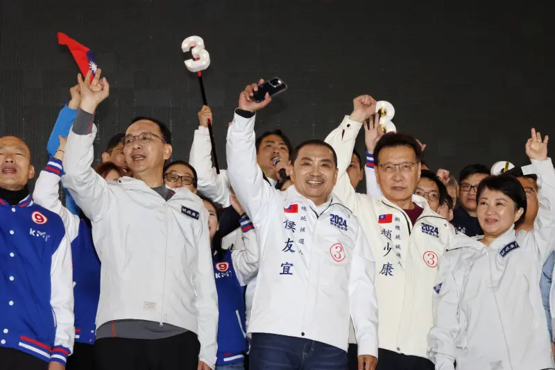 ▲國民黨副總統候選人趙少康說,喊話要教訓、打臉、下架民進黨。(圖/記者葉志明攝,2024.01.12)