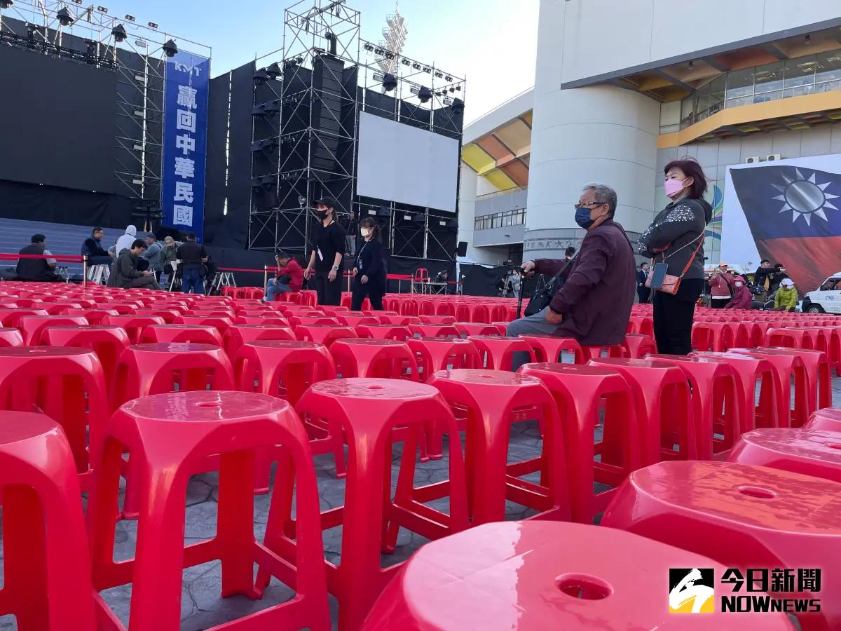 ▲國民黨總統候選人侯友宜競選總部現場，目前人潮還相當稀疏。（圖／記者林志怡攝，2024.01.13）
