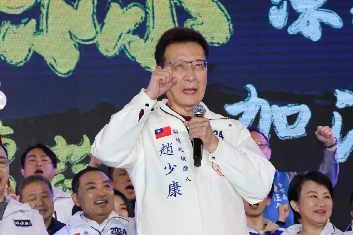 ▲國民黨副總統候選人趙少康成功整合藍軍仍落選。（圖／記者葉志明攝，2024.01.12）