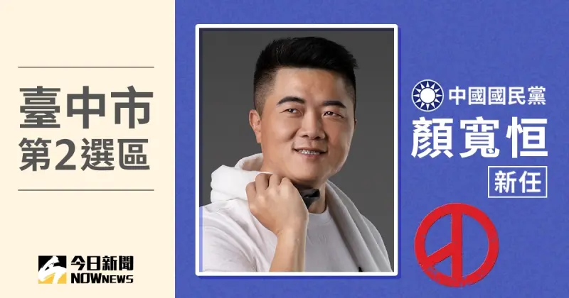 ▲台中市立委第2選區候選人顏寬恒當選，終止對手民進黨候選人林靜儀連任之路。（圖／NOWnews社群中心製圖）