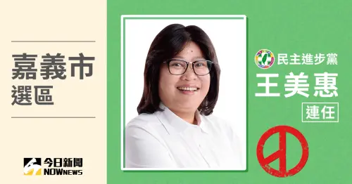 嘉義市立委當選人／王美惠成功連任　票數7萬8069、得票率50.64%

