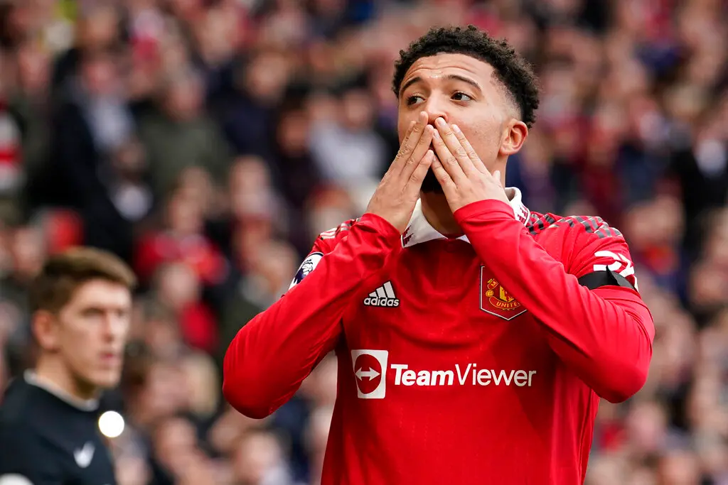 ▲邊鋒Jadon Sancho在曼聯被爆出紀律問題，今年1月又被租借回到多特蒙德。（圖／美聯社／達志影像）