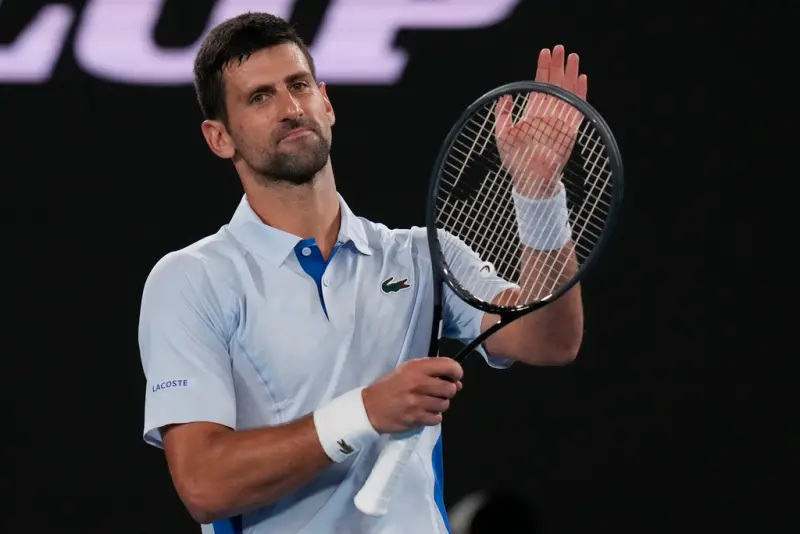 ▲世界球王Novak Djokovic在2024年澳洲網球公開賽首輪比賽，歷經4盤大戰才擊敗世界排名178名的選手Dino Prizmic。（圖／美聯社／達志影像）