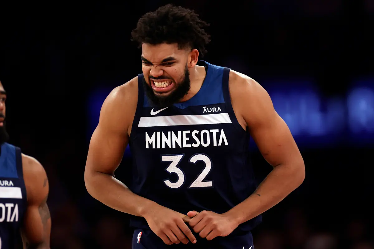 灰狼Karl-Anthony Towns自稱每日練投1500個三分球。（圖／美聯社／達志影像）