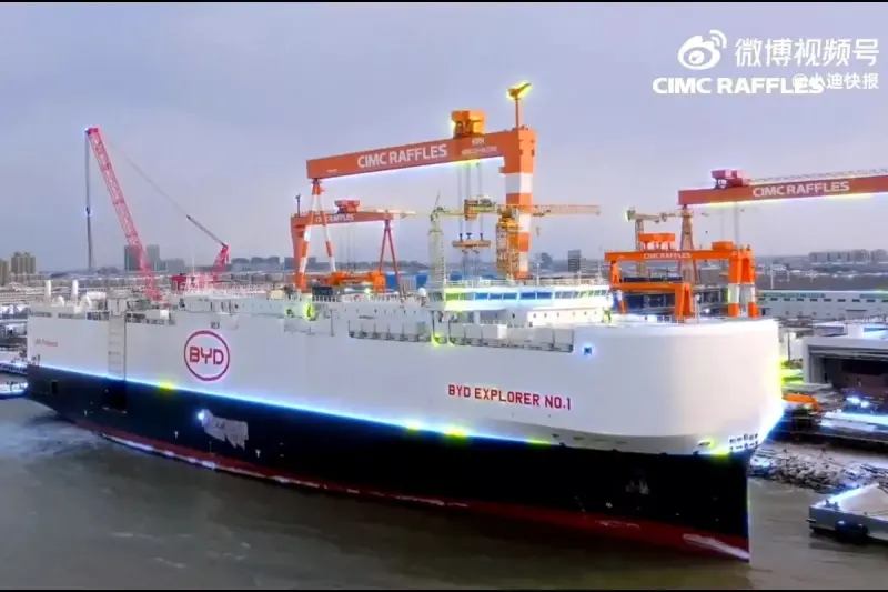 ▲ 不怕航運出問題 中國比亞迪擁有一艘自己的船可以運車 