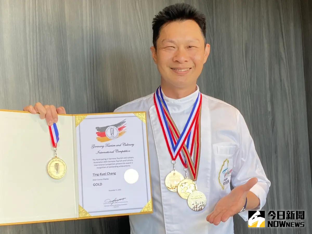 ▲台中「厝秘」三金主廚張莛逵，運用台灣食材的創意料理，在國際大賽2年摘3金。（圖／記者金武鳳攝，2024.1.18)