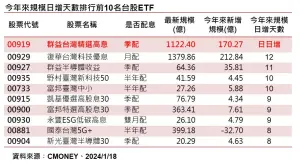 ▲今年來規模日增天數排行前10名台股ETF。（圖／CMONEY）