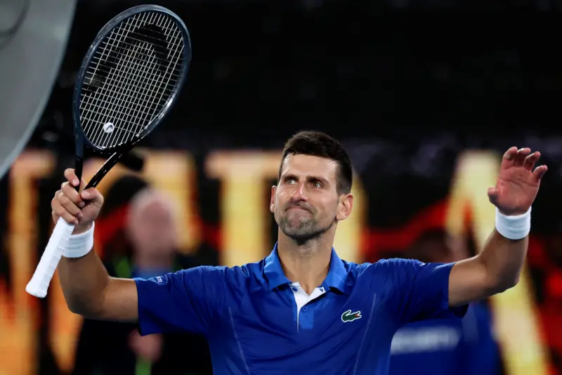 ▲球王Novak Djokovic在澳洲網球公開賽男單32強賽，直落三擊敗Tomas Martin Etcheverry。（圖／美聯社／達志影像）