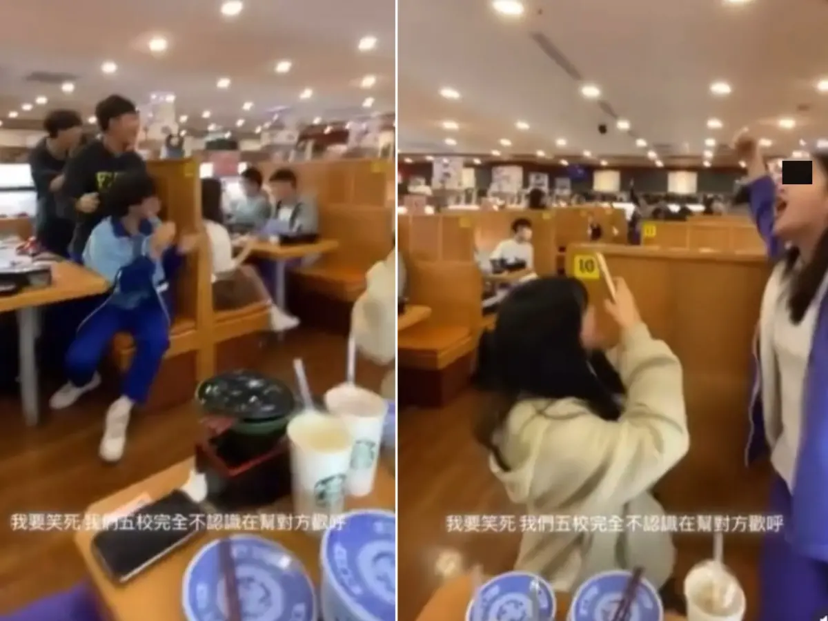 ▲今（20）天是台北市以外、全台高中及國中小寒假的第一天，5所不認識的高中生群聚藏壽司「瘋狂反應」全都錄，網友驚呼：以為是動物園。（圖／翻攝Dcard）
