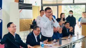 台中新科立委紛表態支持韓江配 江啟臣:現在是做事的時候 ▲台中市立委江啟臣參與感恩茶會時,多位立委當選人主動表態支持韓江配。(圖/記者顏幸如攝,2024.01.20)