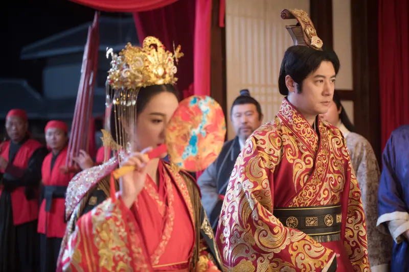 ▲《冼夫人傳奇》葉璇(左)、任重組CP。(圖/緯來)