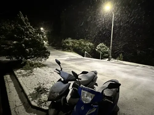 寒流來襲！宜蘭太平山凌晨飄雪　「路面結凍」遊樂區延後開園
